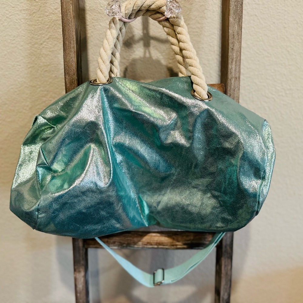 Mint metallic bag